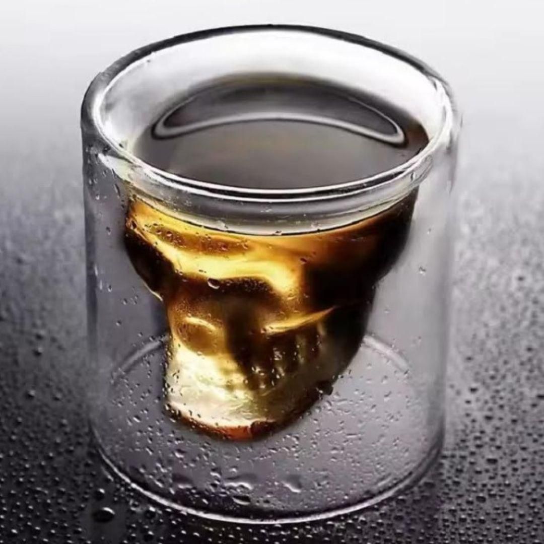 Skull Head Shot Glass – Unique Crystal Skull Whiskey & Shot Glass for Parties, Bars & Gifts